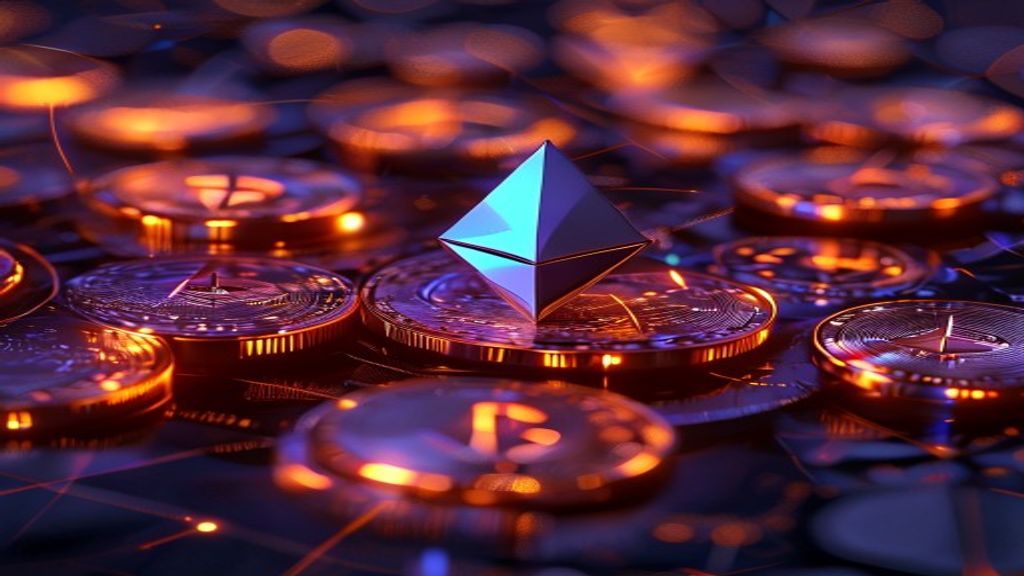 Ethereum staking institutional blockchain glowing coins