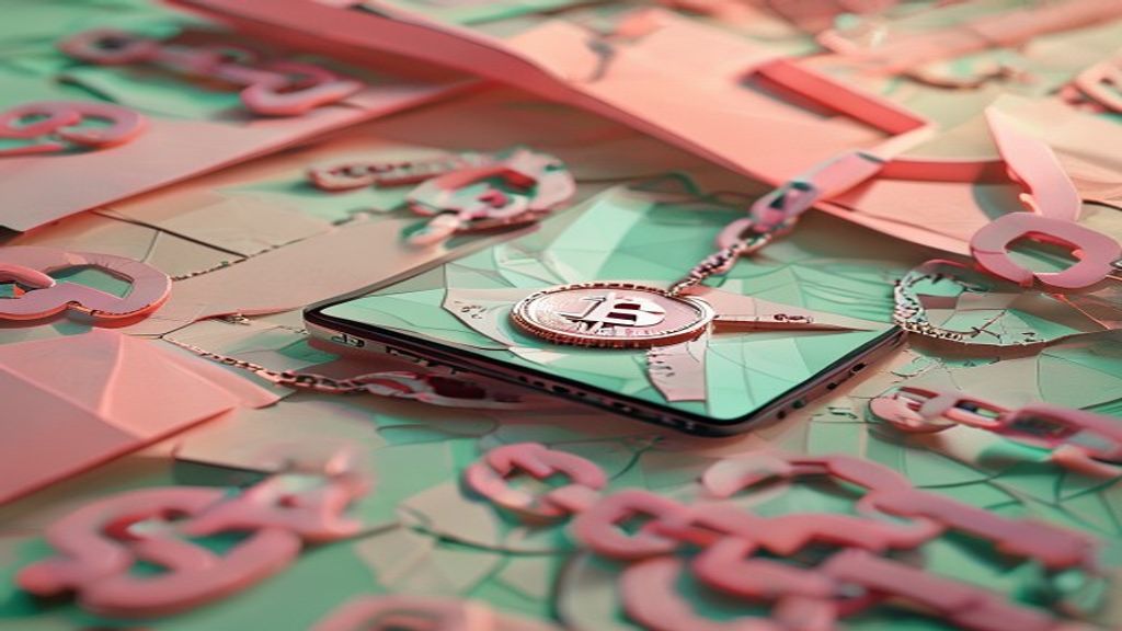 Create an editorial cover image in tilt-shift miniature effect with selective focus and pastel tones. Depict a digital s