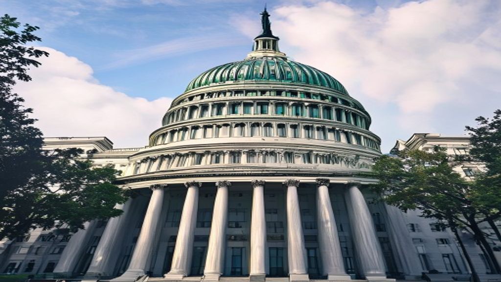 US Capitol building finance crypto stocks market