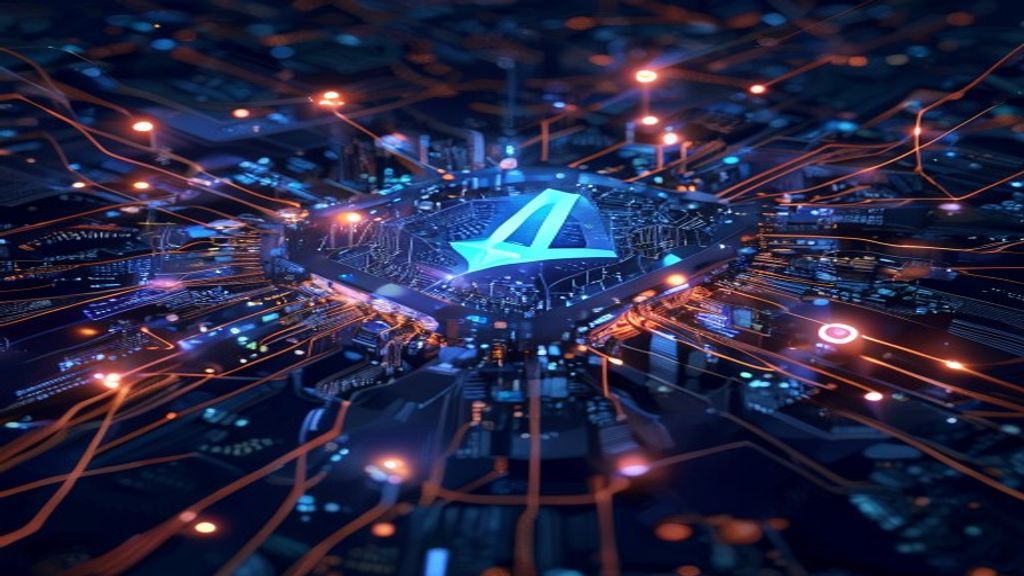 artificial intelligence crypto blockchain network futuristic