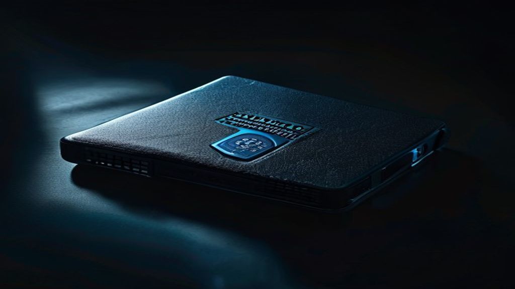 Create a dark moody studio shot for a cryptocurrency security editorial cover featuring a BitBox02 hardware wallet in dr