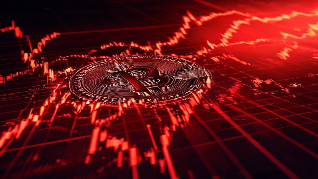 bitcoin price crash market volatility red chart