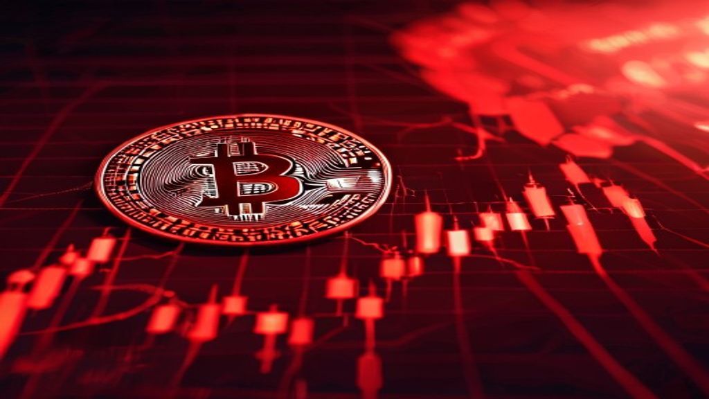 bitcoin price drop red chart geopolitical tension
