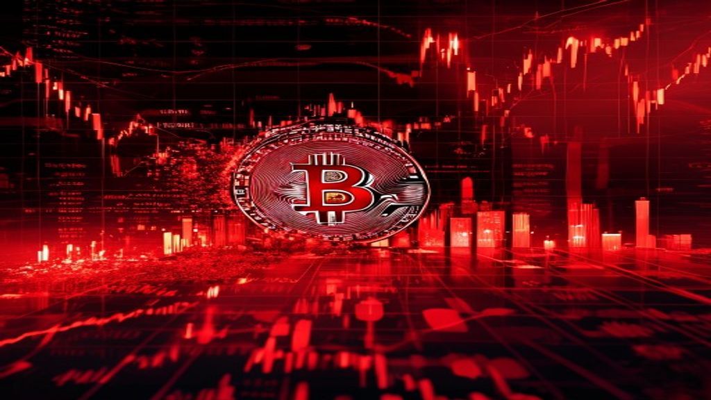 bitcoin price crash red market trading screen