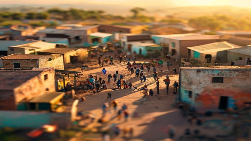Create an editorial cover image for a cryptocurrency news portal featuring Bitcoin as a tool for social change in South