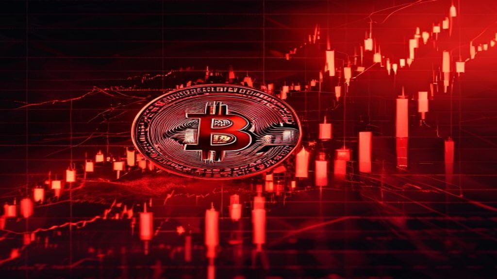 bitcoin price crash red candle trading chart liquidation