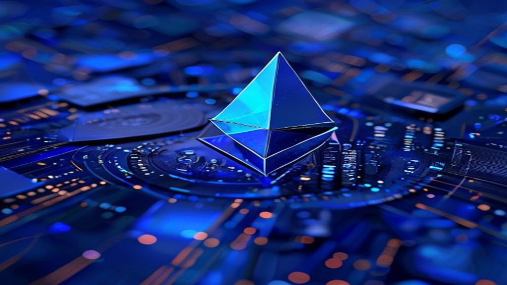 Ethereum cryptocurrency institutional investment blue abstract