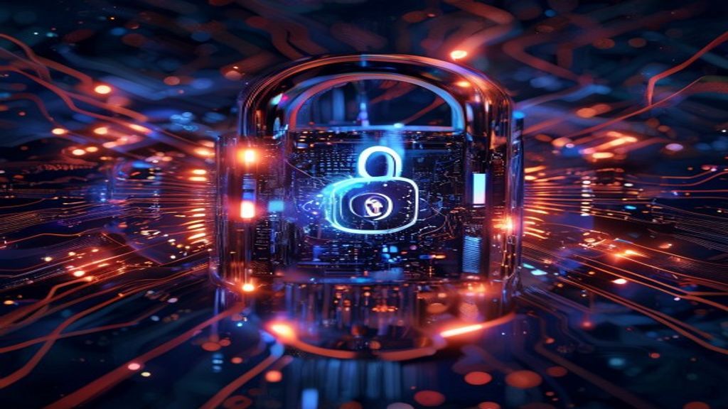 quantum computer cryptography security digital lock futuristic
