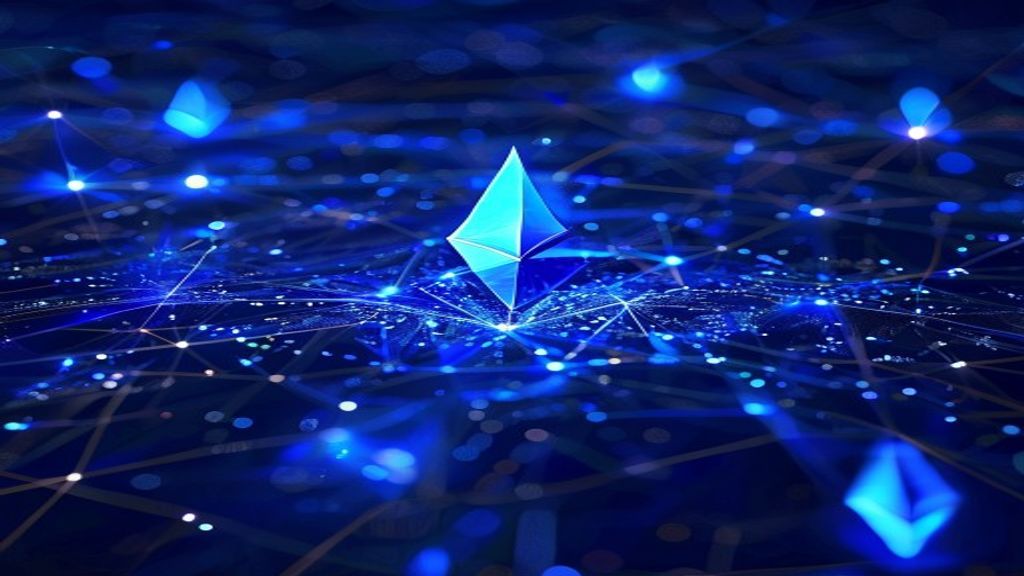 ethereum blockchain network blue glow abstract