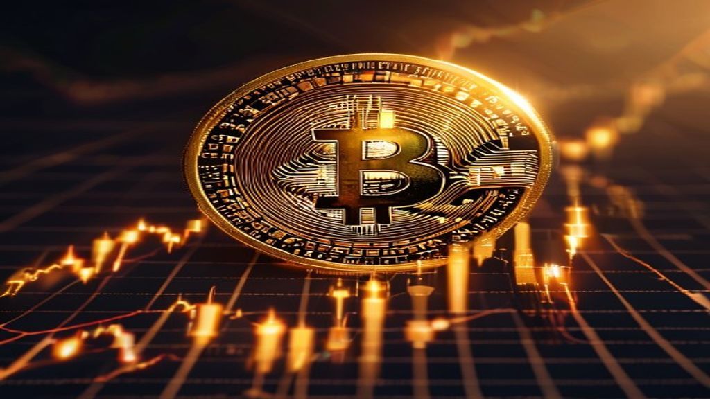 Bitcoin gold coin rising price chart bull market