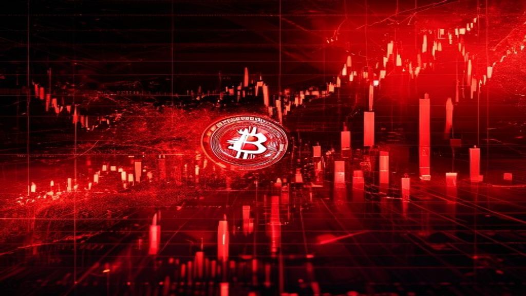 cryptocurrency market crash red chart geopolitics hacker