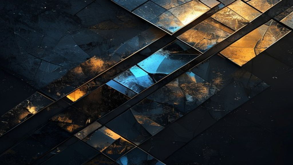 Create a dark moody editorial cover image for a cryptocurrency news portal featuring an abstract composition of fragment