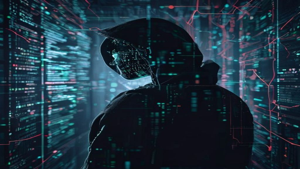 hacker artificial intelligence cybersecurity dark screen