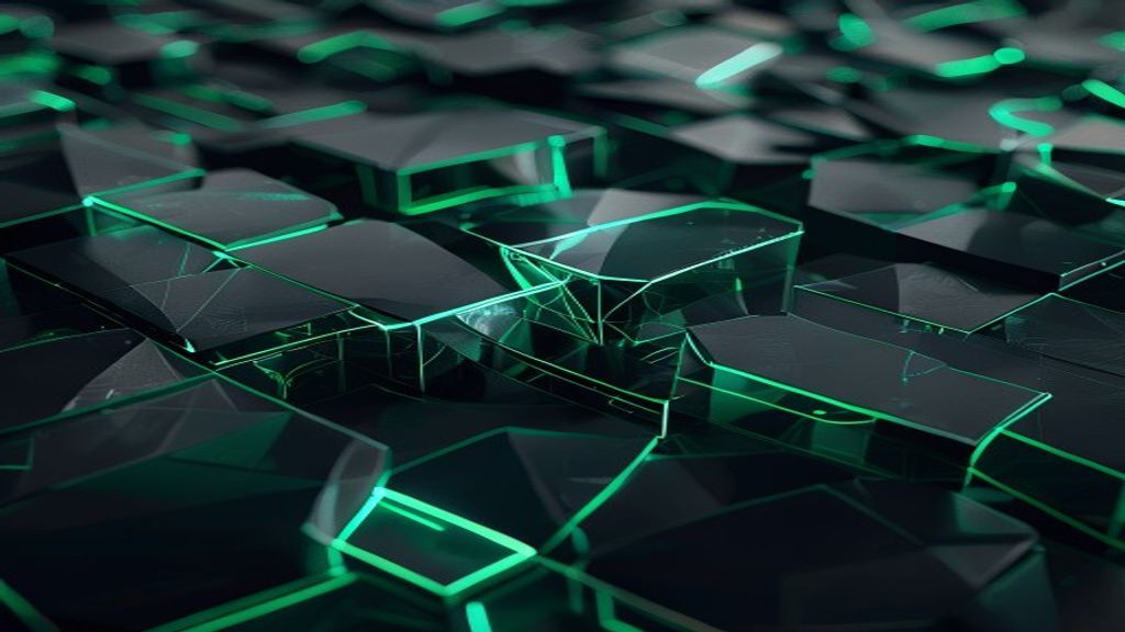 Create a minimalist 3D render editorial cover for a cryptocurrency privacy article about Monero. Feature an abstract geo