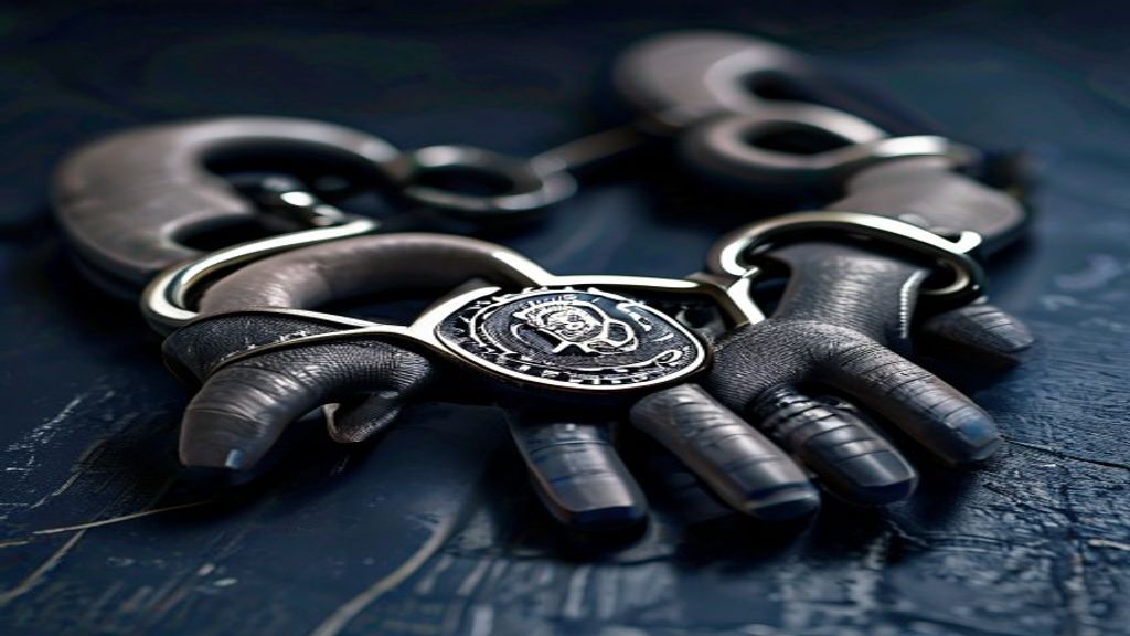 police handcuffs cryptocurrency fraud investigation
