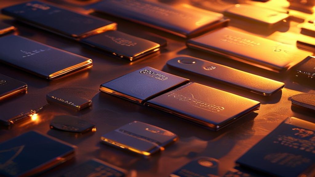 Create a premium editorial cover image for a cryptocurrency hardware wallet guide. Feature multiple sleek hardware walle