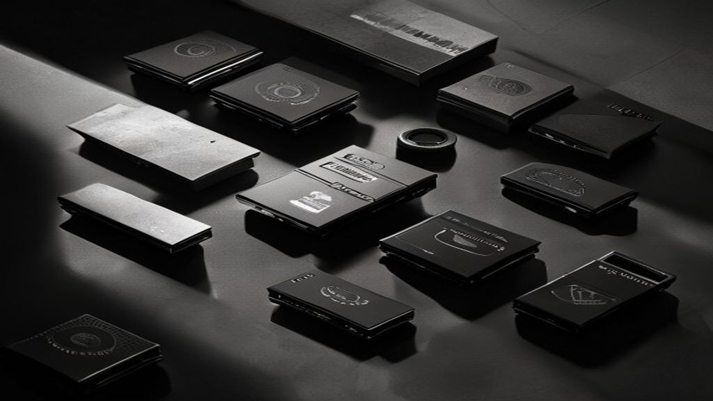 Create a high-contrast black and white editorial photograph for a cryptocurrency news portal featuring multiple hardware