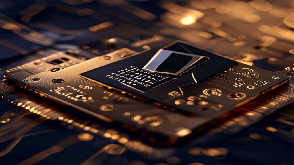 Create a premium editorial cover image for a cryptocurrency news portal featuring the SecuX Neo Gold hardware wallet. Us