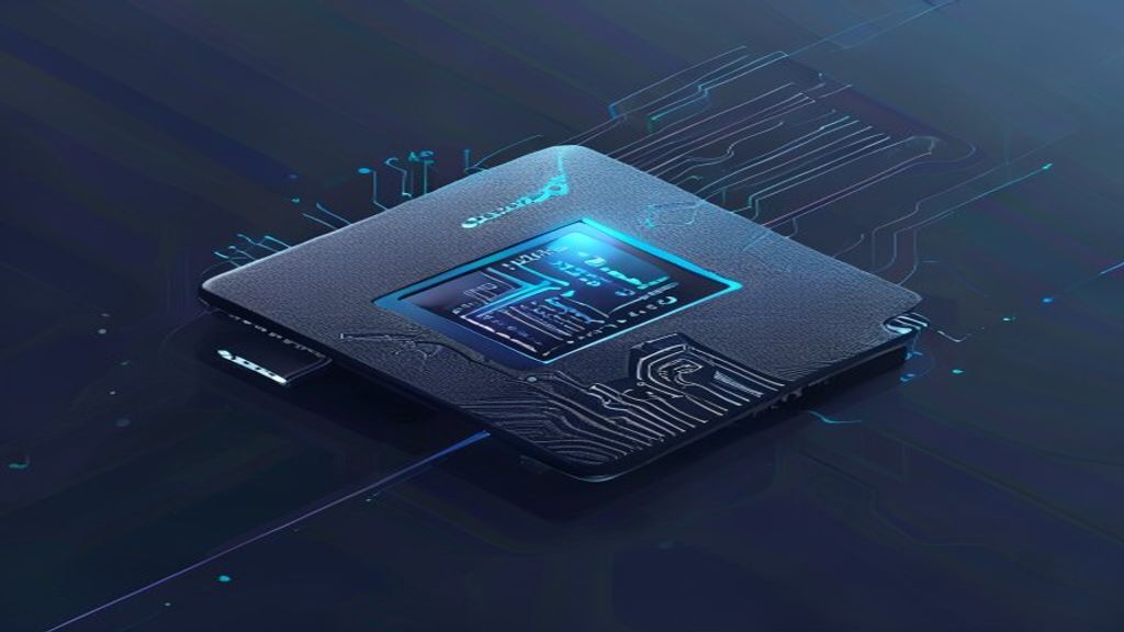 Create an isometric digital illustration of the Trezor Safe 7 hardware wallet positioned at a dramatic low angle against