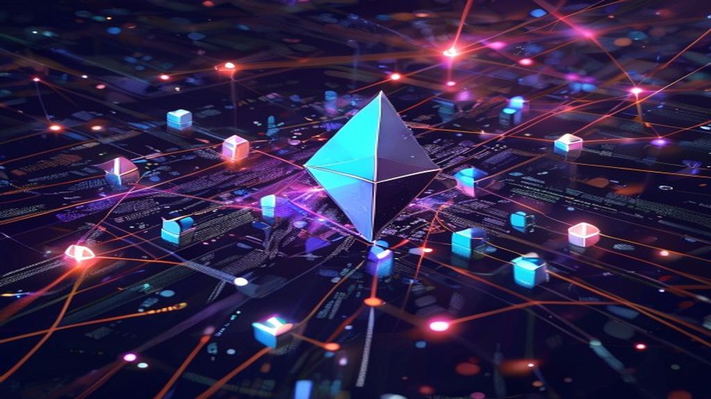 Ethereum blockchain network abstract technology
