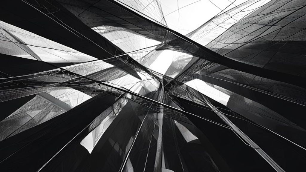Generate a high-contrast black and white editorial cover image for a cryptocurrency article about Polkadot (DOT). Featur