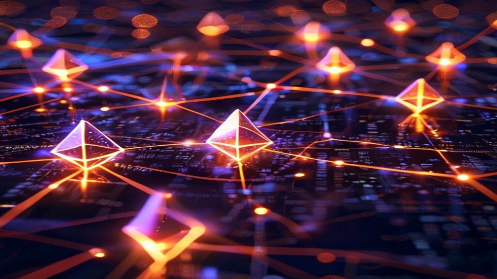 Solana blockchain network glowing nodes versus Ethereum crypto market