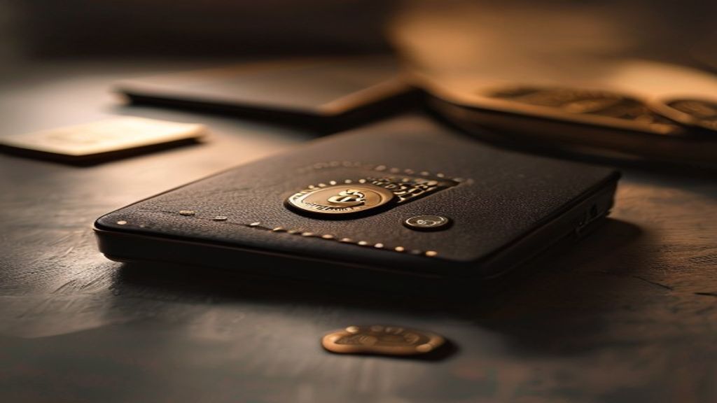 Create a documentary photography image for a cryptocurrency security guide featuring a Trezor Safe 5 hardware wallet dur