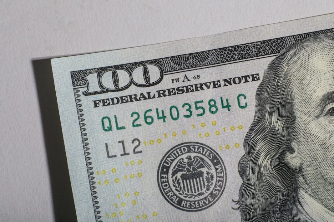 Close-up of a one hundred dollar bill