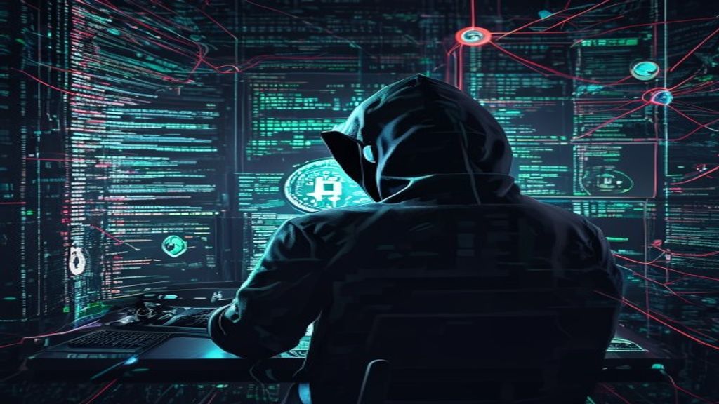 hacker crypto exploit blockchain dark screen