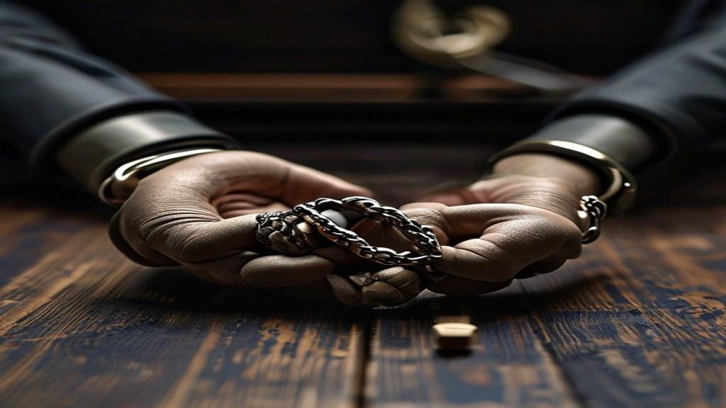 financial fraud handcuffs court law enforcement crypto