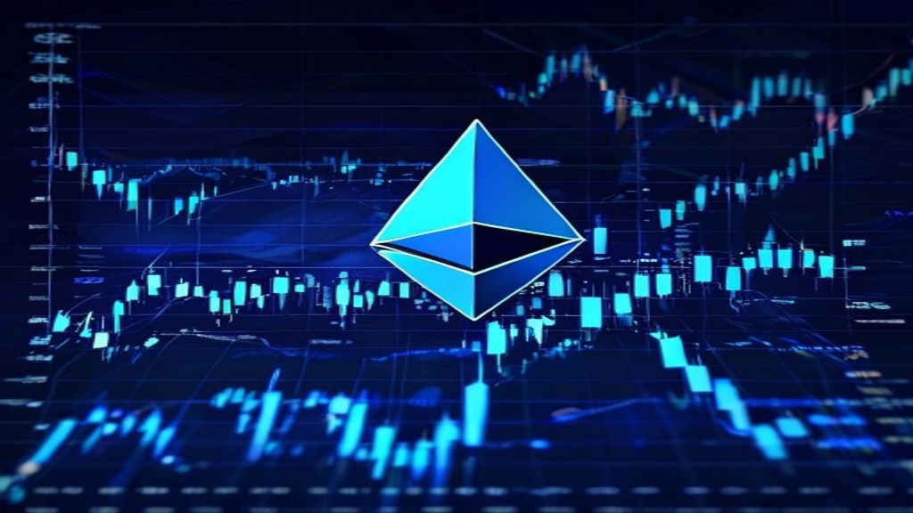 ethereum cryptocurrency market chart blue digital