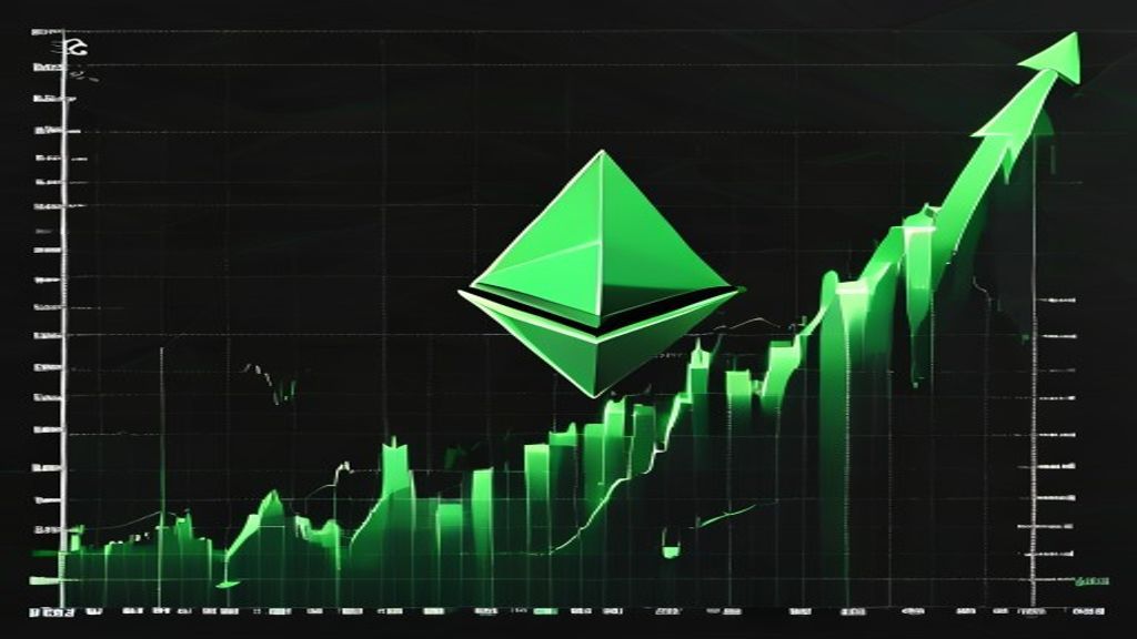 ethereum cryptocurrency price chart green rising