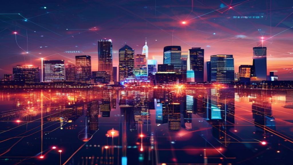 Texas skyline digital finance cryptocurrency infrastructure