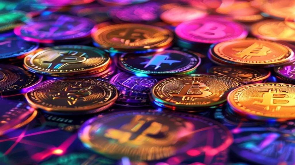 meme coins crypto trading blockchain colorful speculative