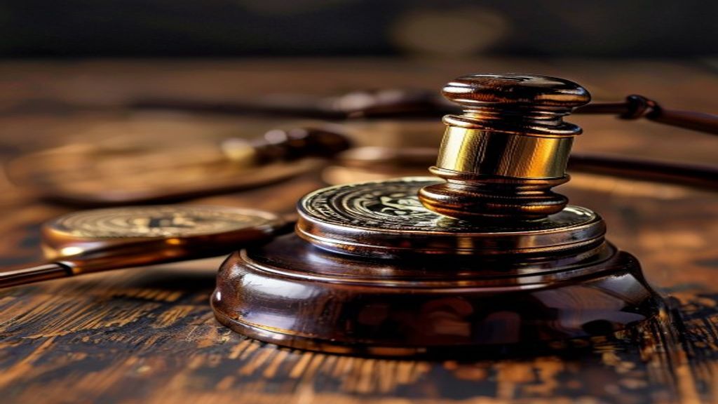 courtroom gavel bitcoin lawsuit blockchain prediction market