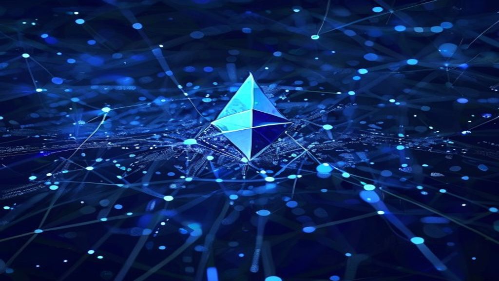 ethereum blockchain network abstract dark blue