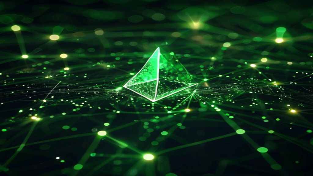 ethereum network blockchain glowing green abstract