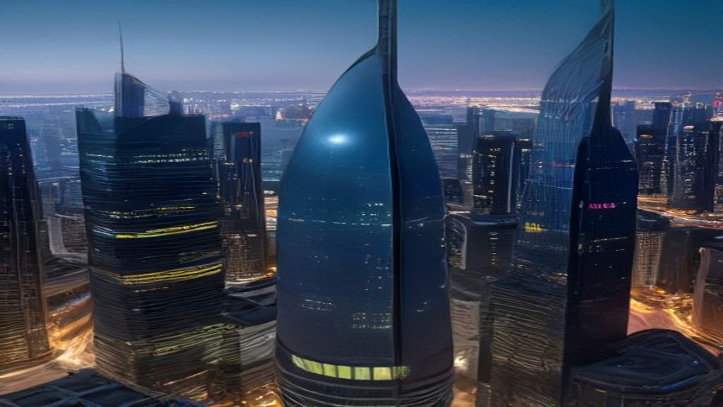 Abu Dhabi skyline crypto finance investment