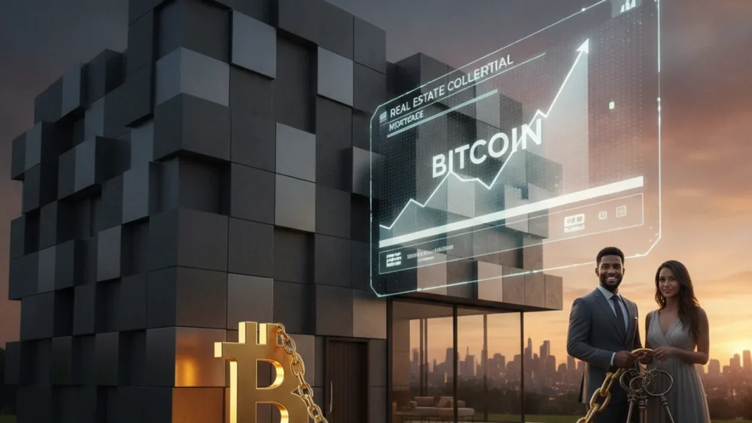 bitcoin house real estate collateral mortgage keys