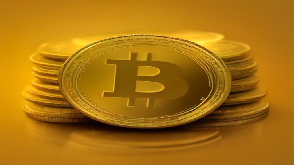 bitcoin price surge golden coin chart uptrend