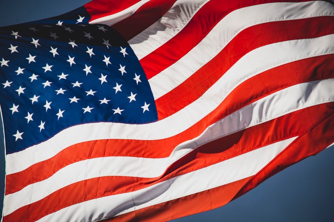 a red white and blue flag