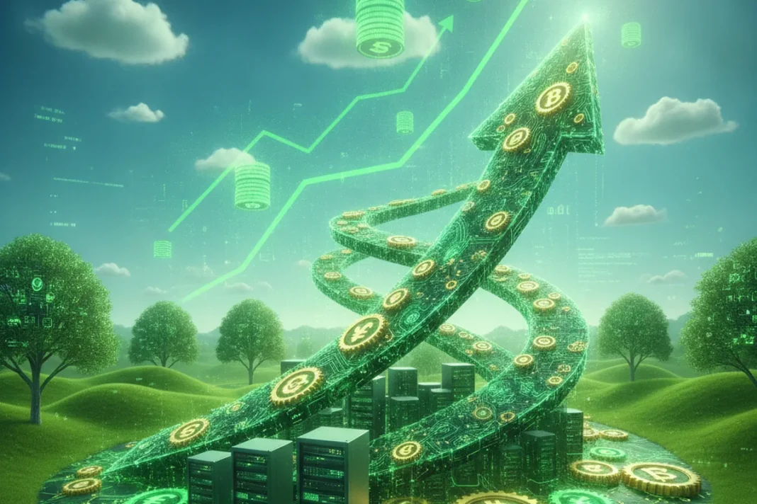 DeFi decentralized finance green crypto market growth