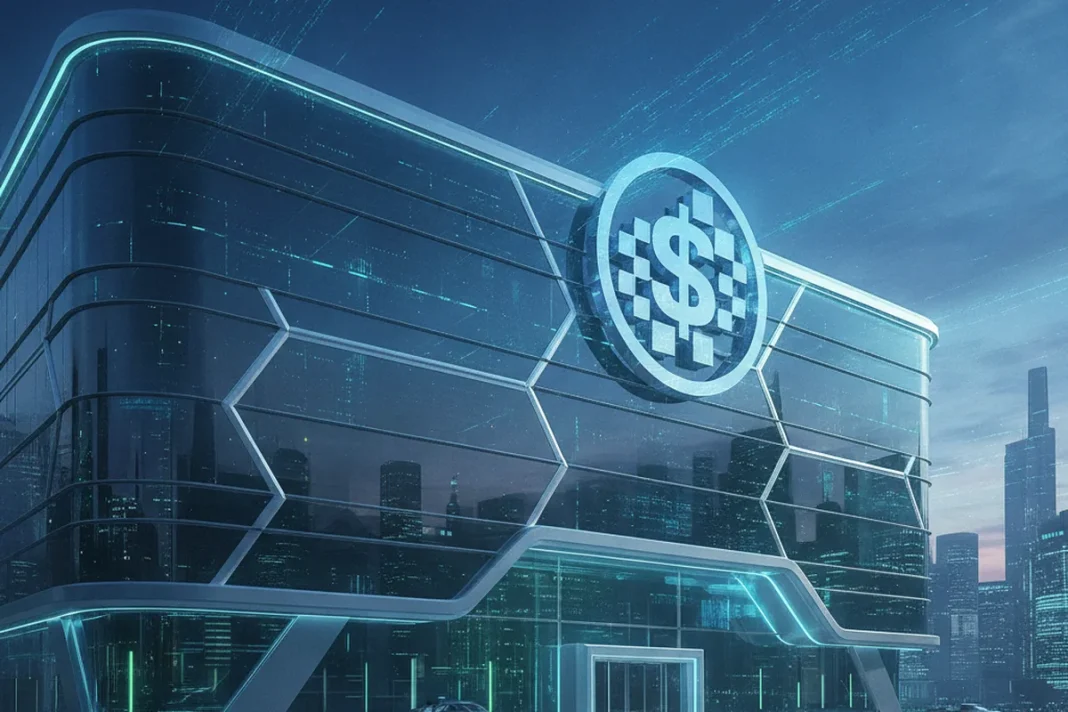 bank building digital dollar stablecoin blockchain