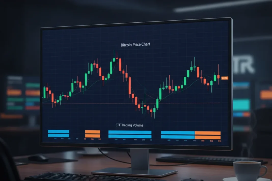 bitcoin price chart ETF trading screen
