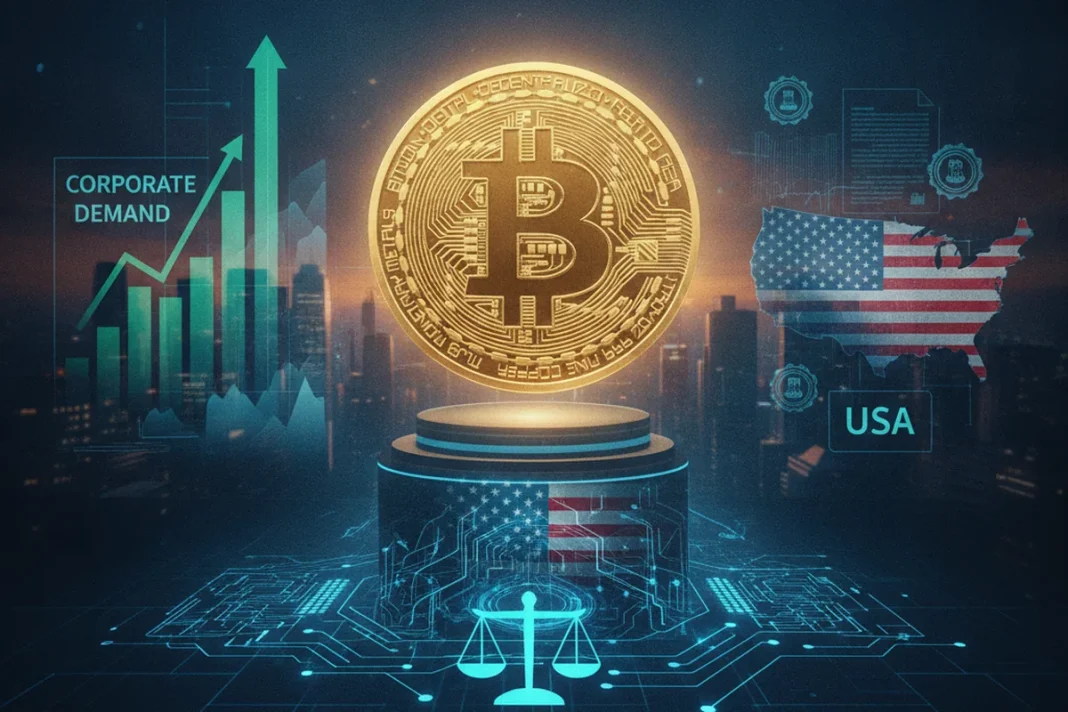 bitcoin price corporate demand regulation USA