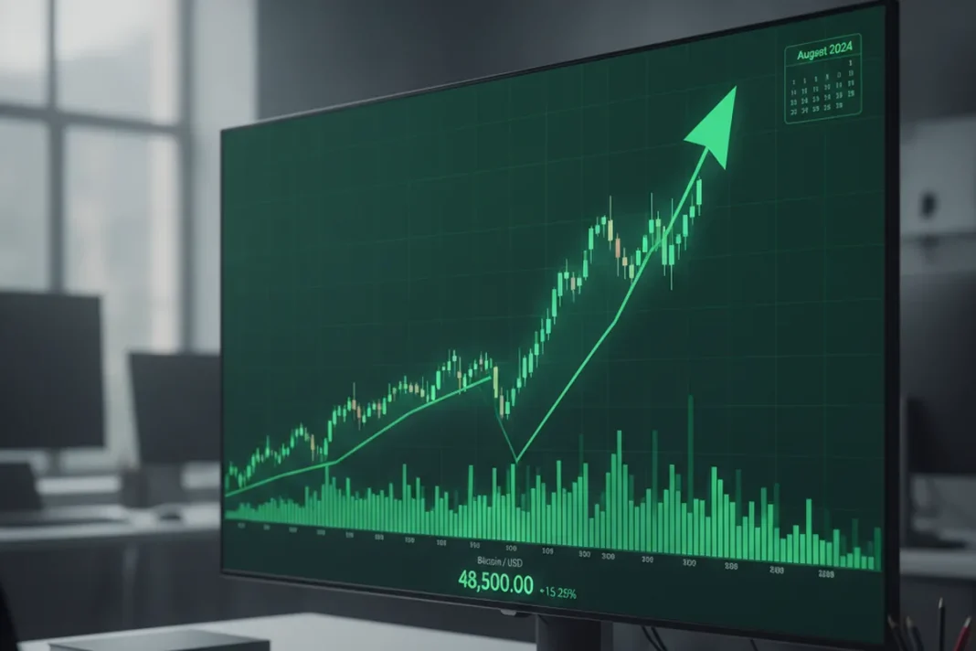 bitcoin price rally green chart growth August