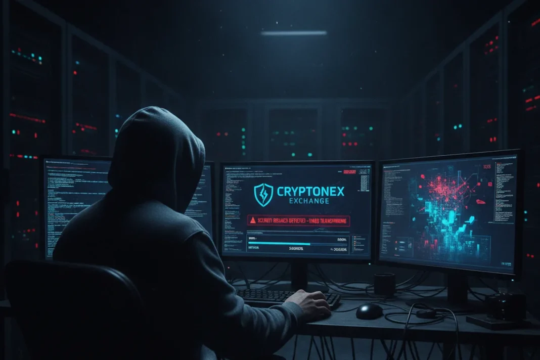 hacker cryptocurrency exchange security breach dark