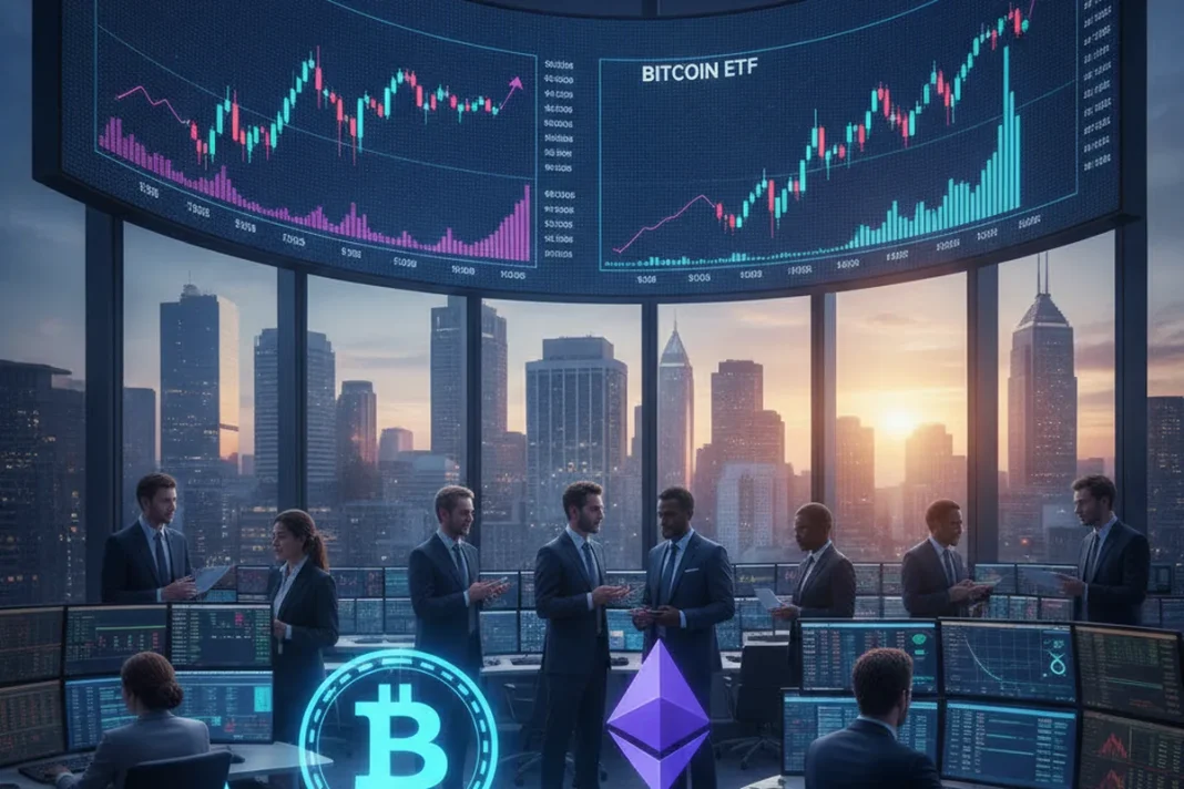 bitcoin ethereum ETF stock market trading finance