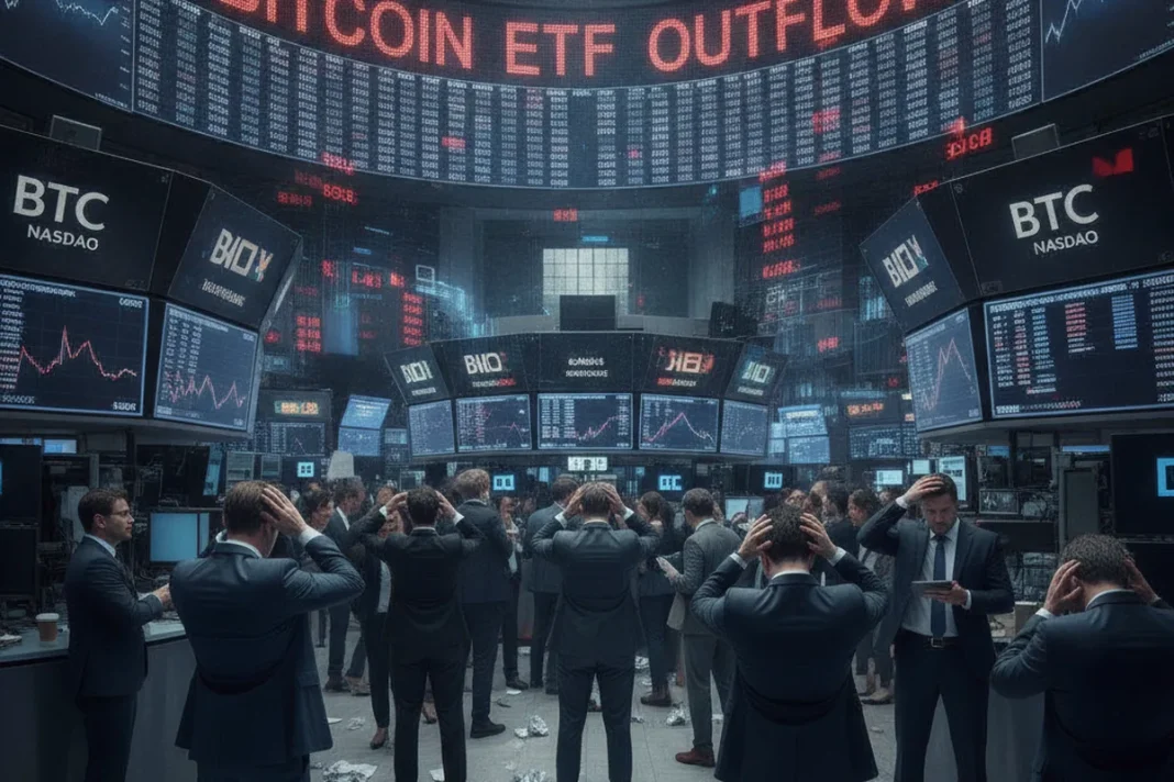 bitcoin ETF outflows institutional investors stock market