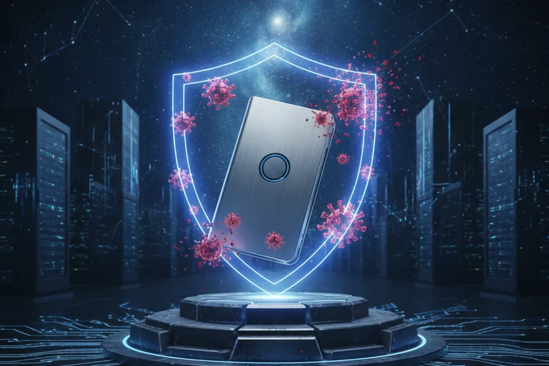 Carteira de hardware Ledger em destaque, ilustrando o alerta sobre adulteração de dispositivos da CryptoBilis